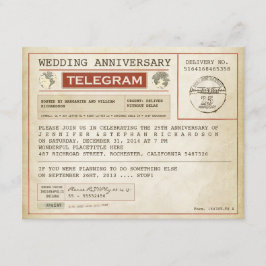invitación de telegrama de aniversario de bodas vi