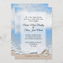 Invitación de tema de boda en la playa