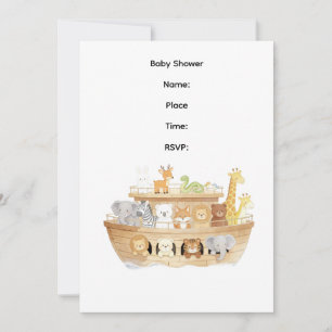 Invitación de tema de ducha de bebé del Arca de No