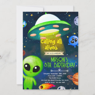 invitación de tema de fiesta alienígena