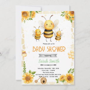invitación de tema de fiesta de abeja de miel lind