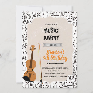 invitación de tema de fiesta de cumpleaños de viol