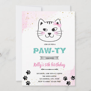 invitación de tema de fiesta de gato