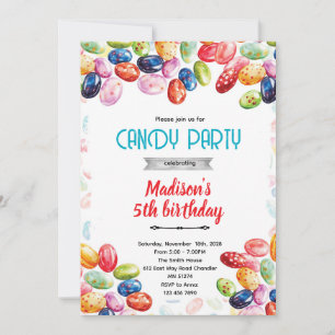 invitación de tema de fiesta de jellybean lindo