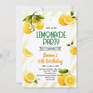 invitación de tema de fiesta de limón lindo