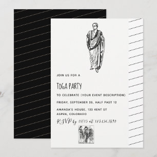 Invitación de tema de fiesta Toga