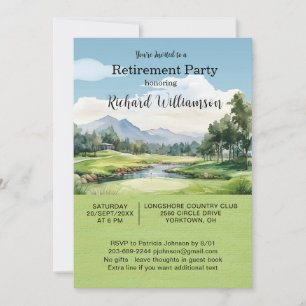 Invitación de tema de golf para fiesta de jubilaci
