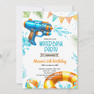 invitación de tema de pistola de agua linda