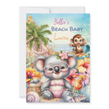 Invitación de tema fiesta de bebé en la playa
