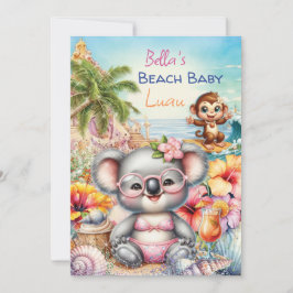 Invitación de tema fiesta de bebé en la playa