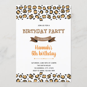 invitación de tema guepardo