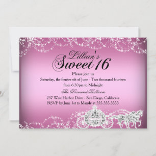 Invitación de tema princesa de caballo y carruaje 