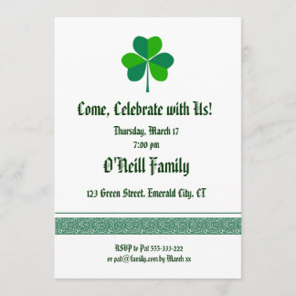 Invitación de temática irlandesa
