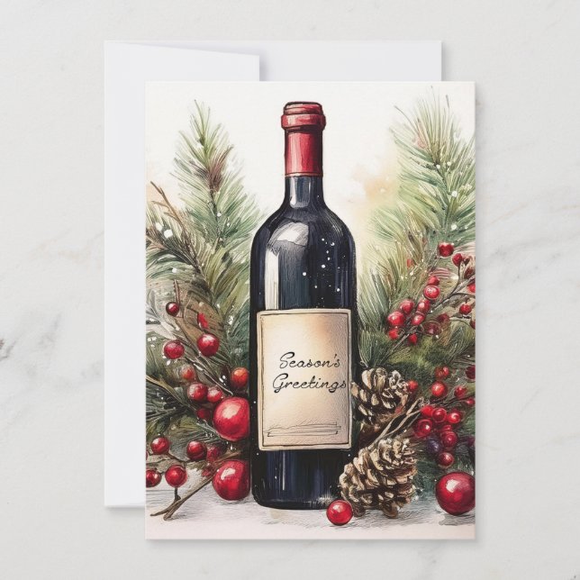 Invitación de temporada en una botella de vino 1 (Anverso)