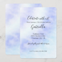 Invitación de teñido con nudos de color azul acuat