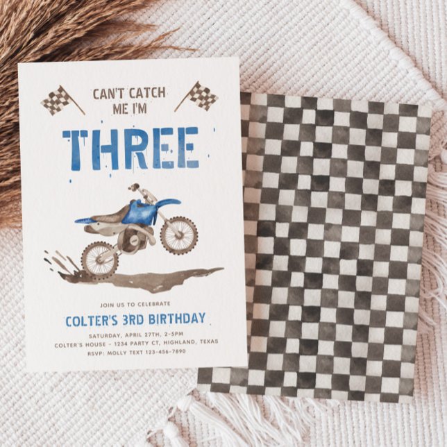 Invitación de tercer cumpleaños a Dirt Bike (Subido por el creador)
