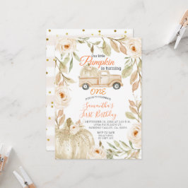 Invitación de tercer cumpleaños a la Calabaza de C