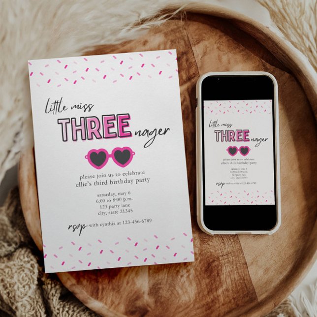 Invitación de tercer cumpleaños a la pequeña Miss  (Subido por el creador)