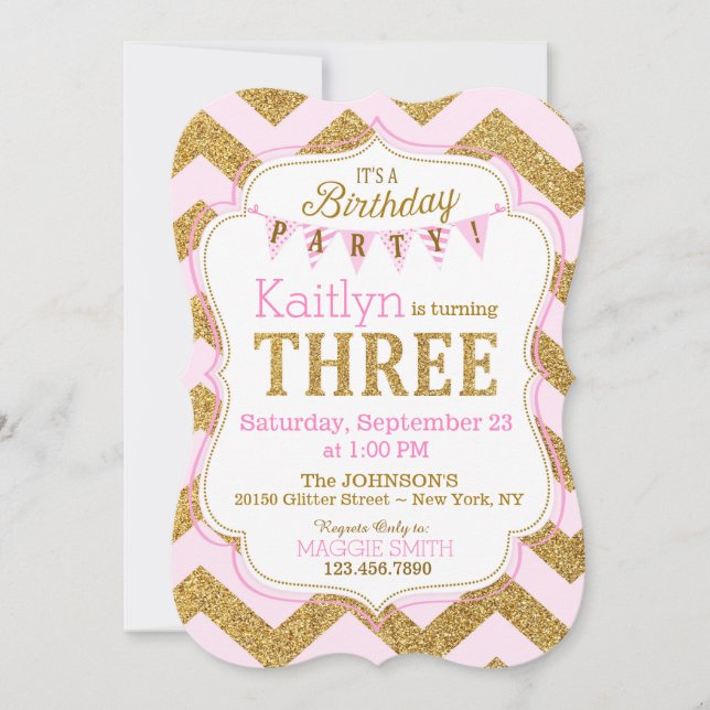 Invitación de tercer cumpleaños a Sparkle, Purpuri (Anverso)