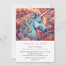 Invitación de tercer cumpleaños de Fiesta de rosas