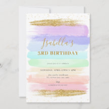 Invitación de tercer cumpleaños del chica Pastel R