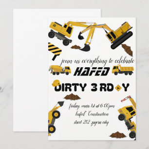 Invitación de Tercer Cumpleaños Dirty 3rd