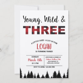Invitación de tercer cumpleaños para jóvenes silve