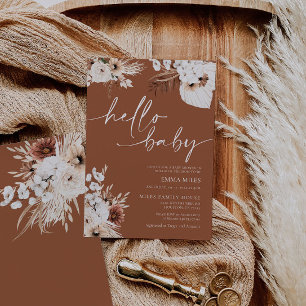 Invitación de Terracotta Hello Baby para Baby Show