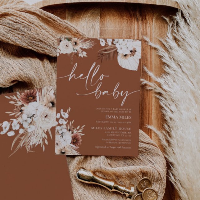Invitación de Terracotta Hello Baby para Baby Show (Subido por el creador)