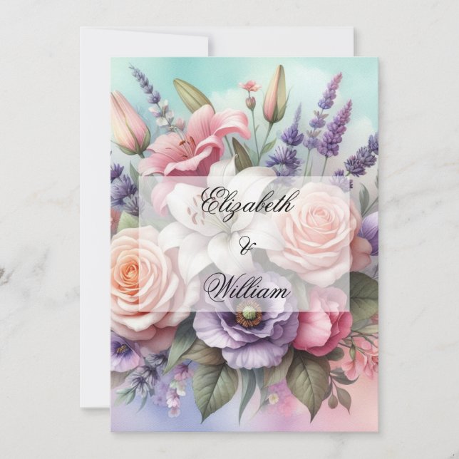 invitación de texto caligráfica minimalista (Anverso)