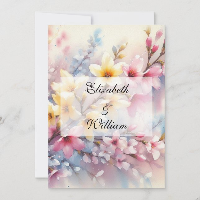 invitación de texto caligráfica minimalista (Anverso)