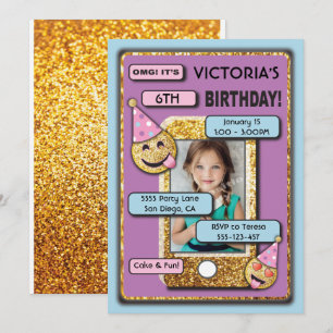 Invitación de texto del teléfono móvil de la fiest