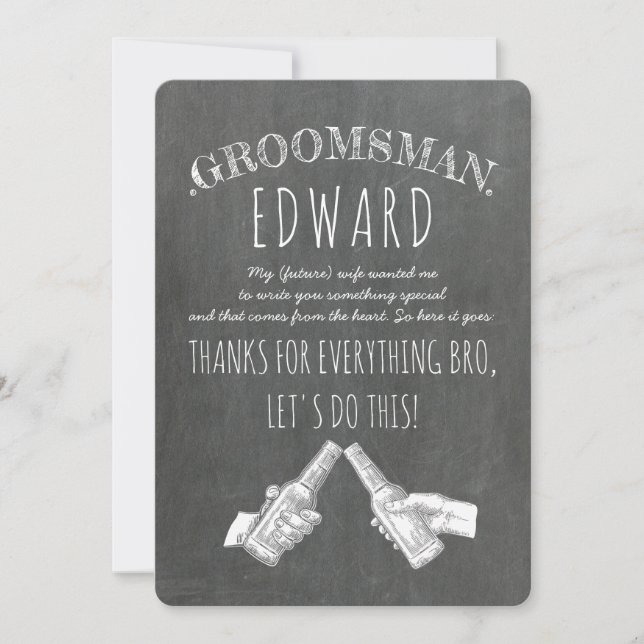 Invitación De The Heart - Funny Groomsman Propuesta (Anverso)