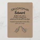 Invitación De The Heart - Funny Groomsman Propuesta<br><div class="desc">Las originales tarjetas de presentación de groomsman.</div>