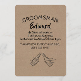 Invitación De The Heart - Funny Groomsman Propuesta