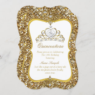 Invitación de Tiara de Perla Blanca Quinceanera Pu