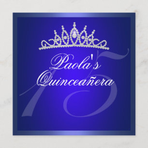 Invitación de Tiara de Quinceañera con Diamante Az
