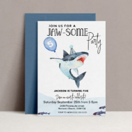Invitación de tiburones, CUALQUIER EDAD, cumpleaño