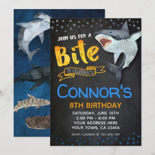Invitación de tiburones, fiesta de cumpleaños de b