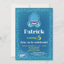 Invitación de tiburones Niños Acuario de fiesta de