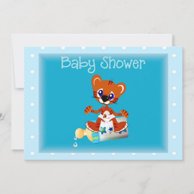 Invitación de Tiger Baby Shower (Anverso)