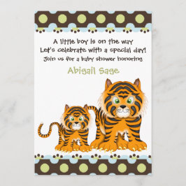 Invitación de tigre a Baby Shower para niños