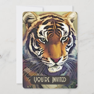 Invitación de Tigre Creativo con Código QR