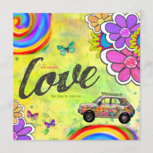 Invitación de tinta de cola hippy de GC