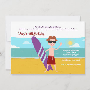 Invitación de tipo Summer Dude