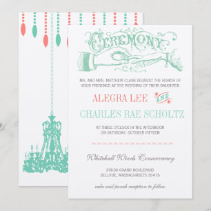 Invitación de tipografía vintage moderna de menta 