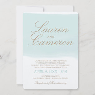 Invitación de tira de acuarela Turquesa de playa
