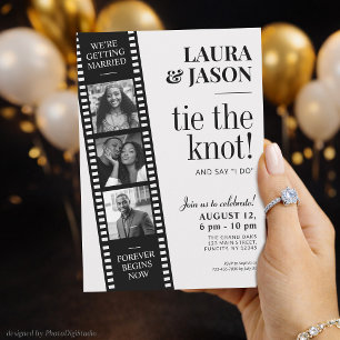 Invitación de tira de película, boda de película d