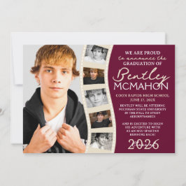 Invitación de tira de película de fotos de Borgoña