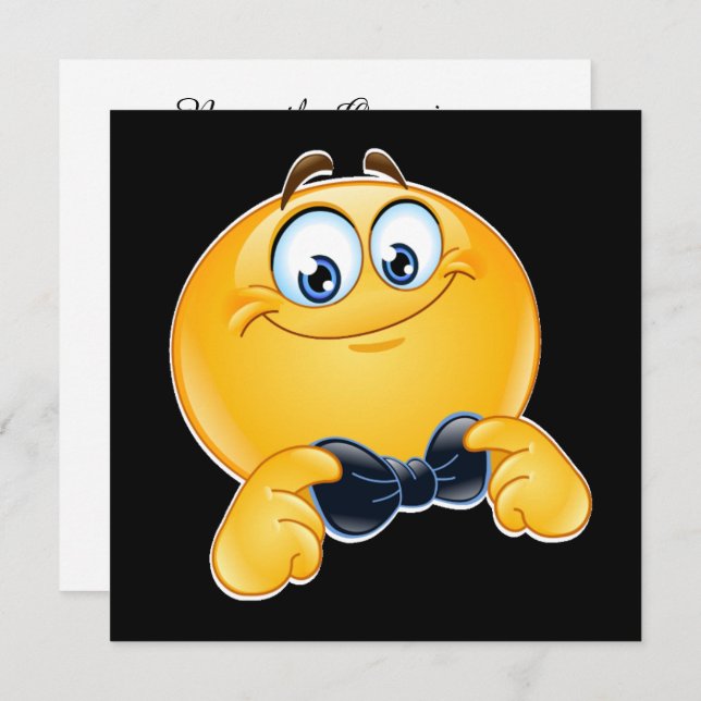 INVITACIÓN DE Tiro Negro Tuxedo (Anverso / Reverso)